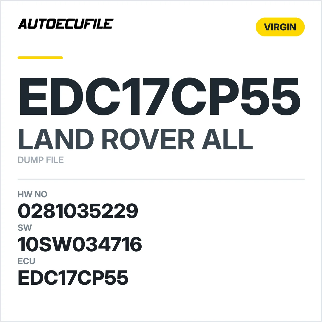 LAND ROVER EDC17CP55 0281035229 10SW034716 VIRGIN DUMP