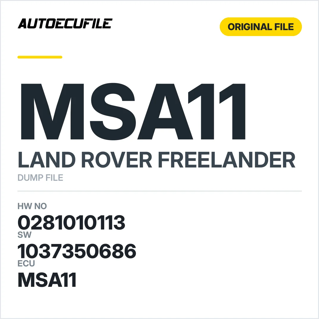 LAND ROVER FREELANDER MSA11 0281010113 1037350686 DUMP