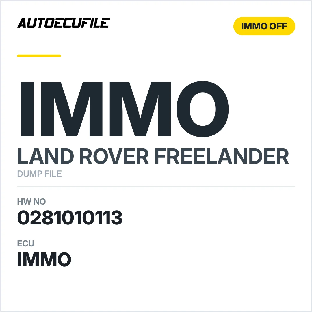 LAND ROVER FREELANDER 0281010113 MSB101071 IMMO OFF DUMP