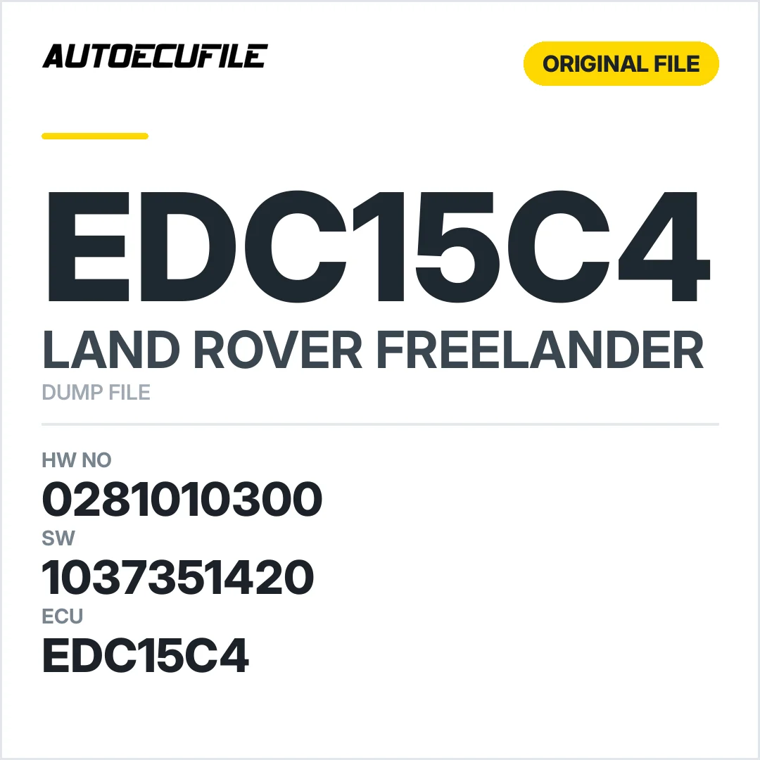 LAND ROVER FREELANDER EDC15C4 0281010300 1037351420 DUMP