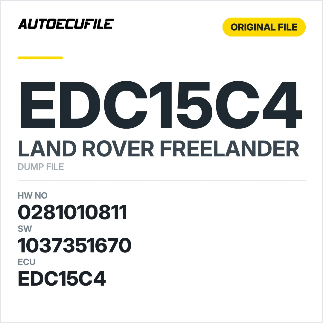 LAND ROVER FREELANDER EDC15C4 0281010811 1037351670 DUMP