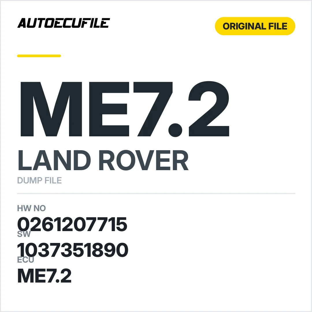 LAND ROVER ME7.2 0261207715 1037351890 DUMP