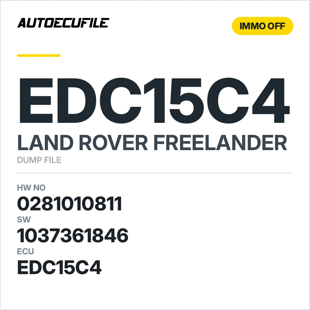 LANDROVER FREELANDER EDC15C4 0281010811 1037361846 IMMO OFF DUMP