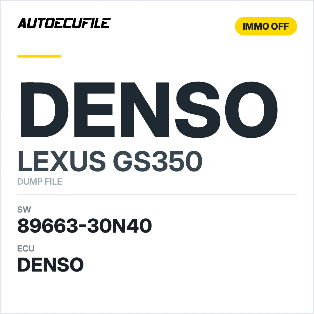 LEXUS  GS350 DENSO 89663-30N40 IMMO OFF DUMP