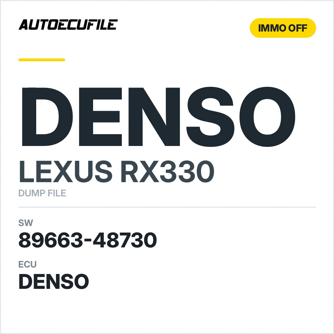 LEXUS RX330 DENSO 89663-48730 IMMO OFF DUMP