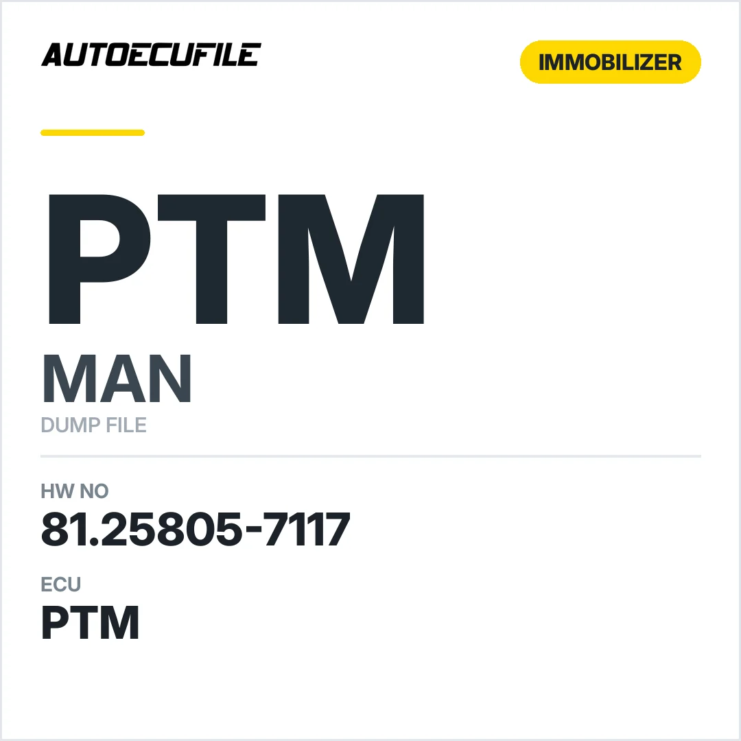 MAN GTX PTM MODULE A2C31240000 81.25805-7117 DUMP
