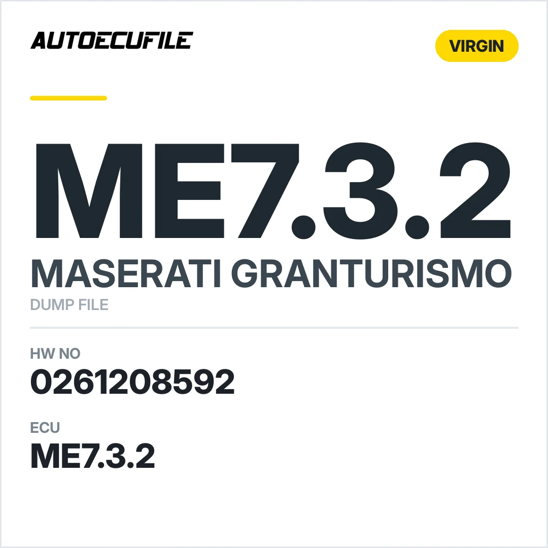 MASERATI  GRANTURISMO ME7.3.2 0261208592 VIRGIN DUMP