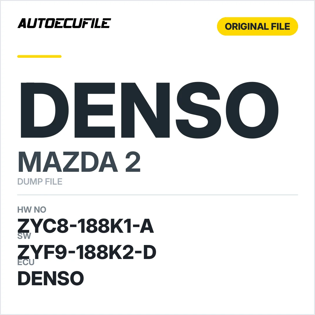 MAZDA 2 DENSO ZYC8-188K1-A  ZYF9-188K2-D DUMP