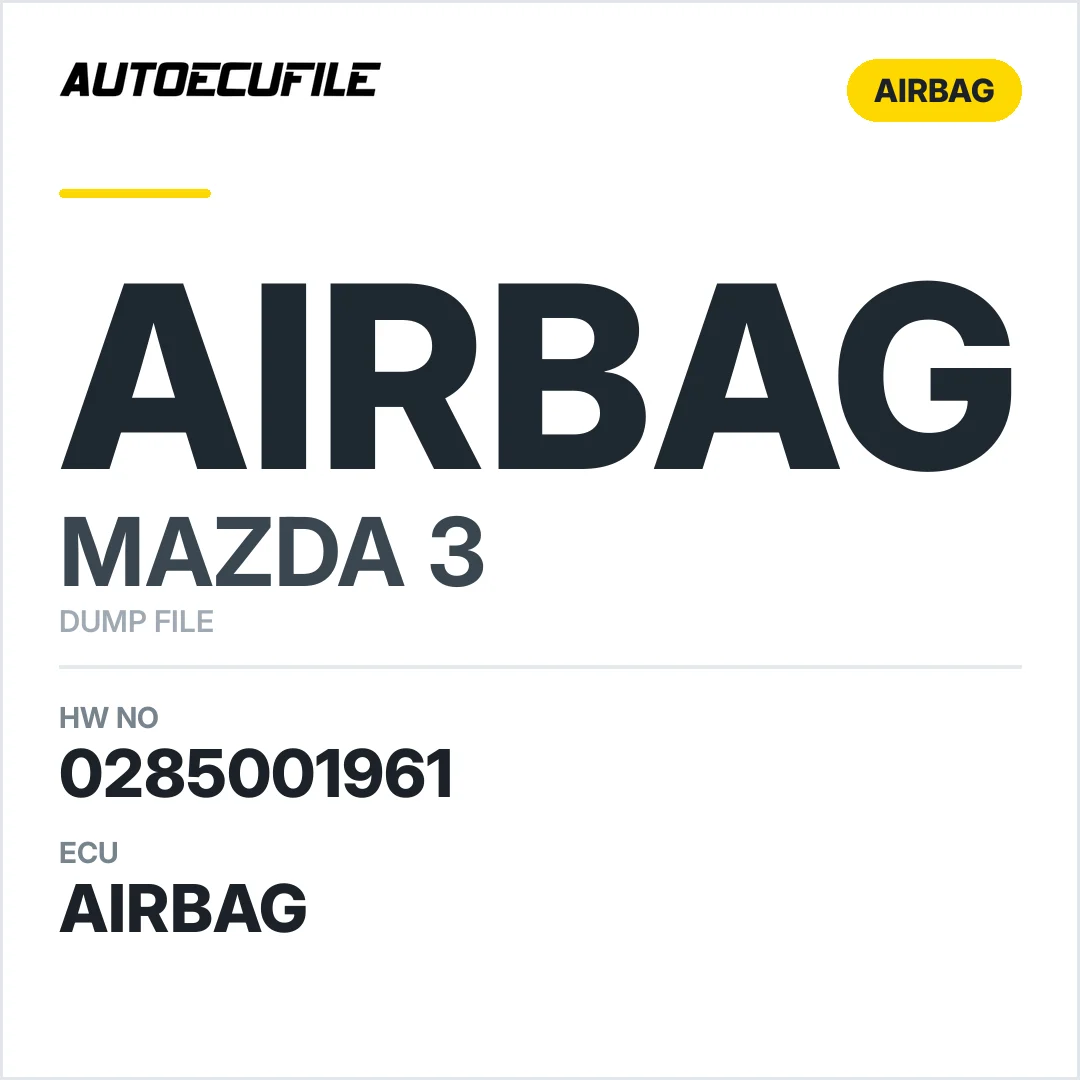 MAZDA 3 AIRBAG 0285001961 BS4H57K30B DUMP