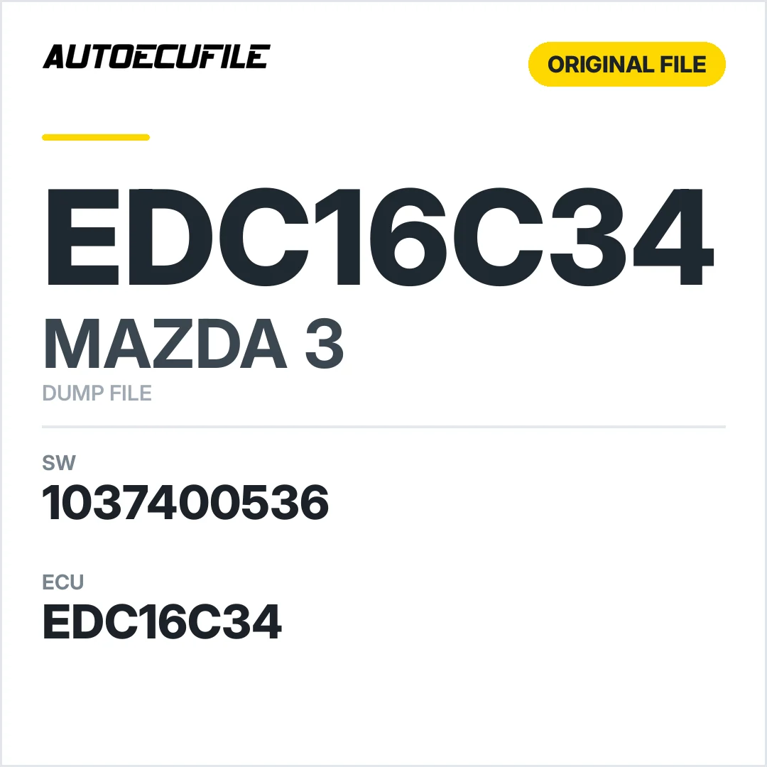MAZDA 3 EDC16C34 1037400536 DUMP