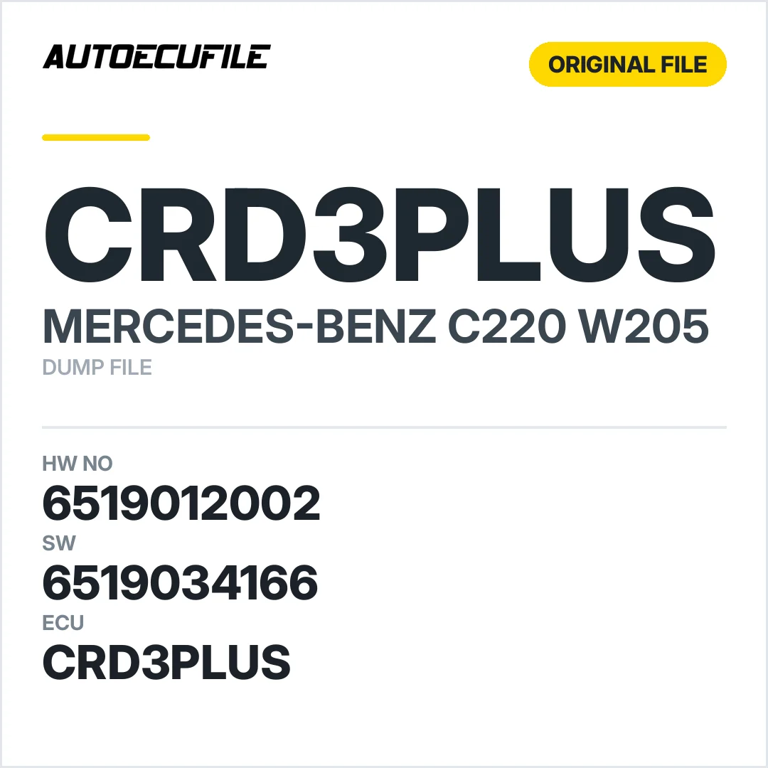 MERCEDES C220 W205 CRD3PLUS 6519012002 6519034166 DUMP