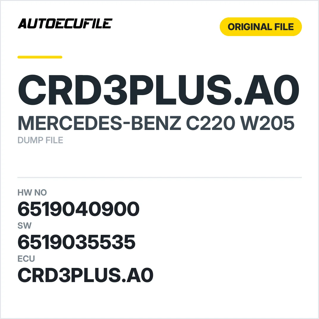 MERCEDES C220 W205 CRD3PLUS.A0 6519040900 6519035535 DUMP
