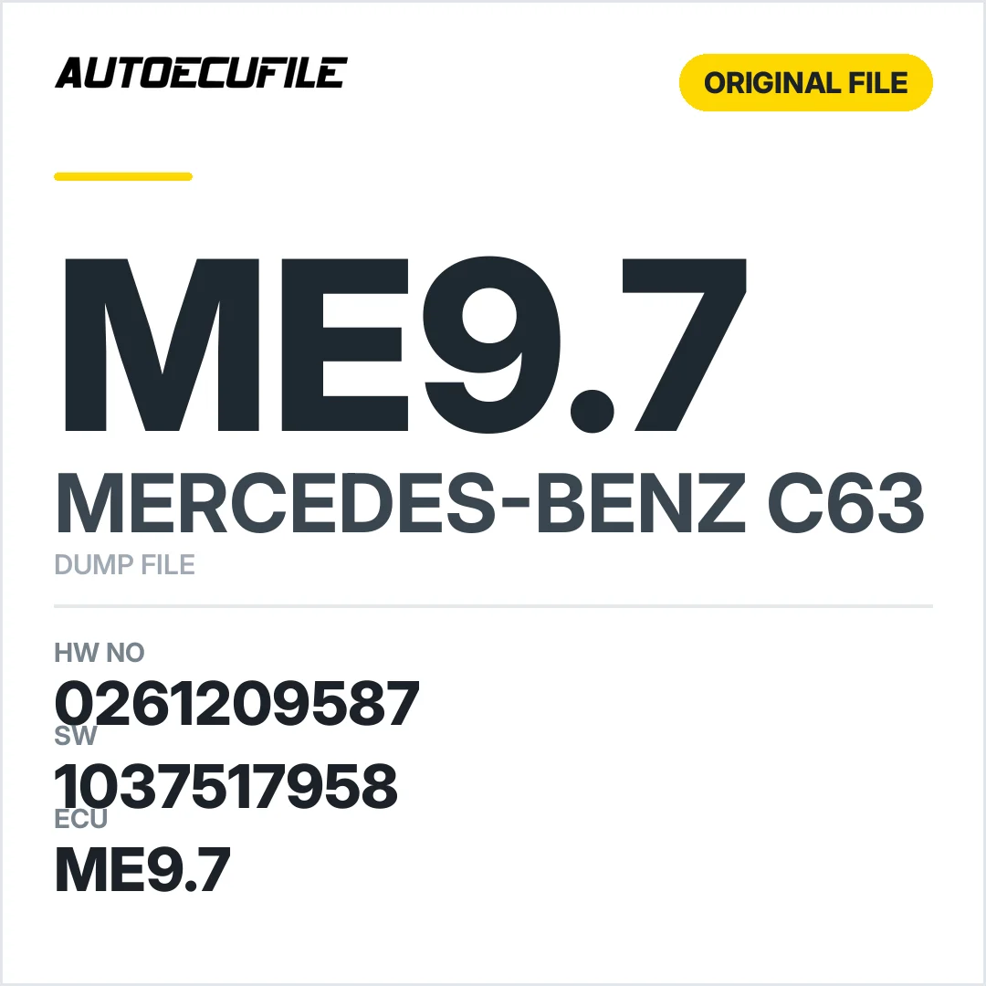MERCEDES C63 ME9.7 0261209587 1037517958 DUMP
