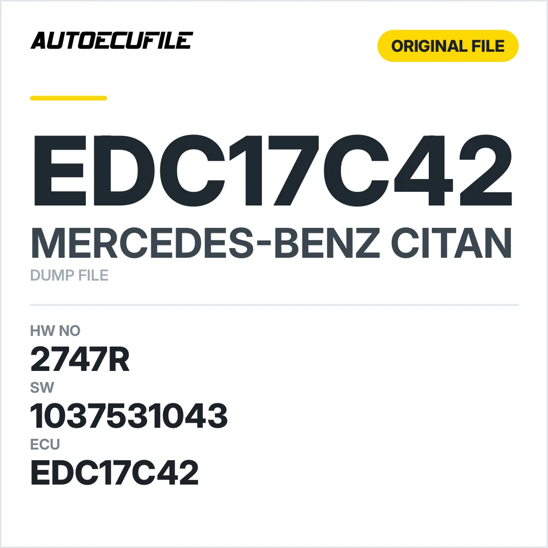 MERCEDES CITAN EDC17C42 1037531043 3391R DUMP