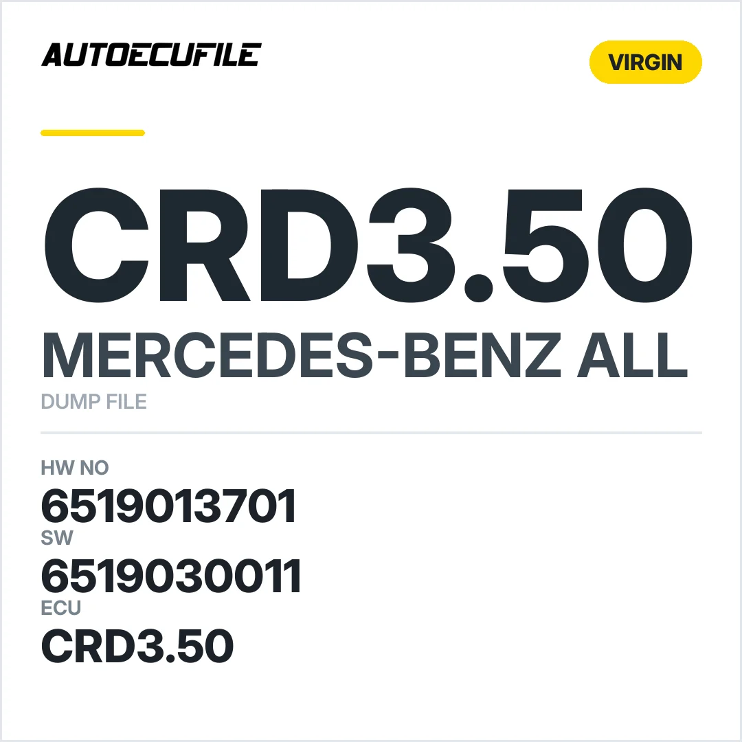 MERCEDES CRD3.50 6519013701 6519030011 VIRGIN DUMP