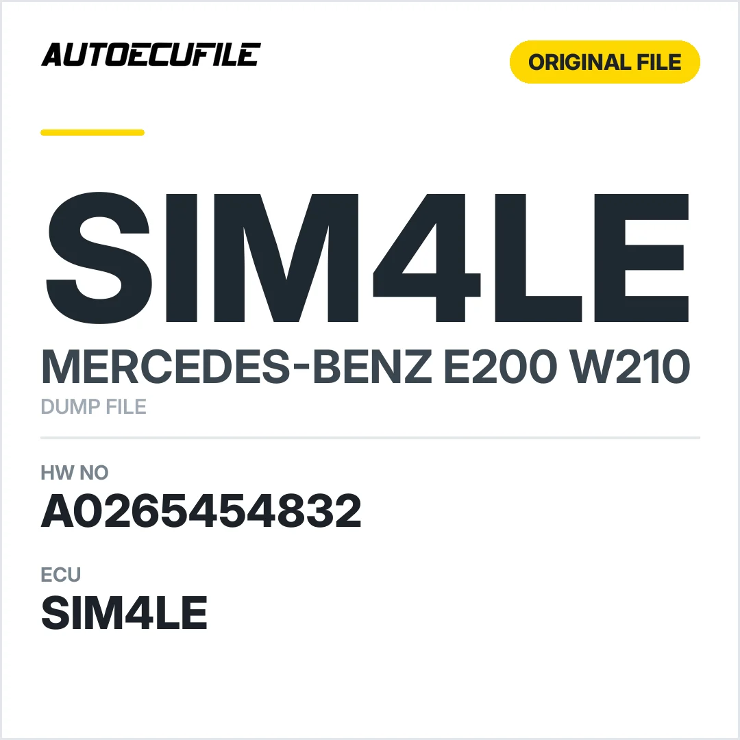 MERCEDES E200 W210 SIM4LE A0265454832 DUMP