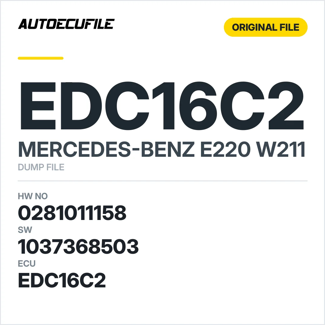 MERCEDES E220 W211 EDC16C2 0281011158 1037368503  DUMP