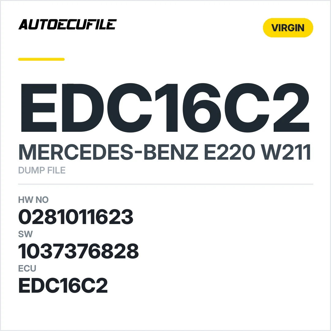 MERCEDES E220 W211 EDC16C2 0281011623 1037376828 VIRGIN DUMP