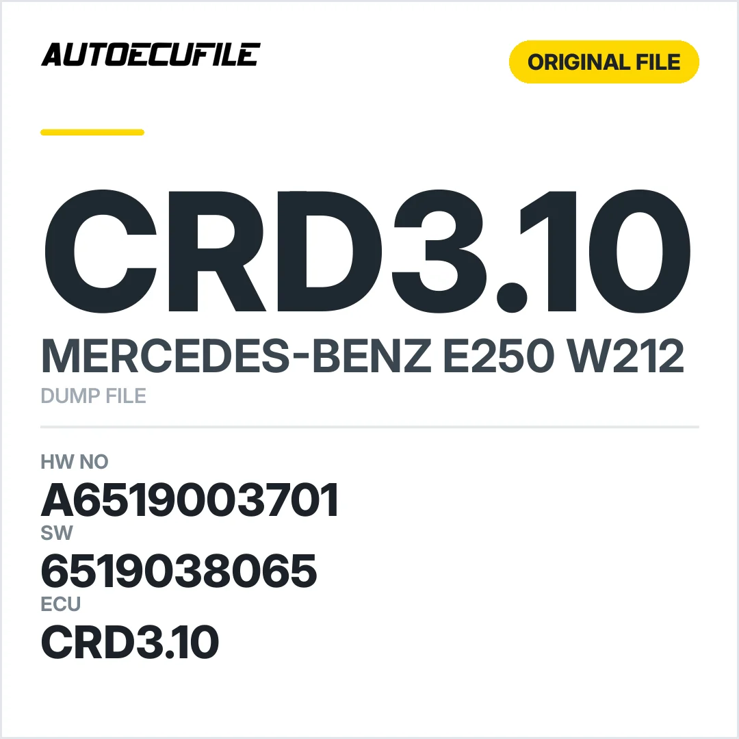 MERCEDES E250 W212 CRD3.10 A6519003701 6519038065 DUMP