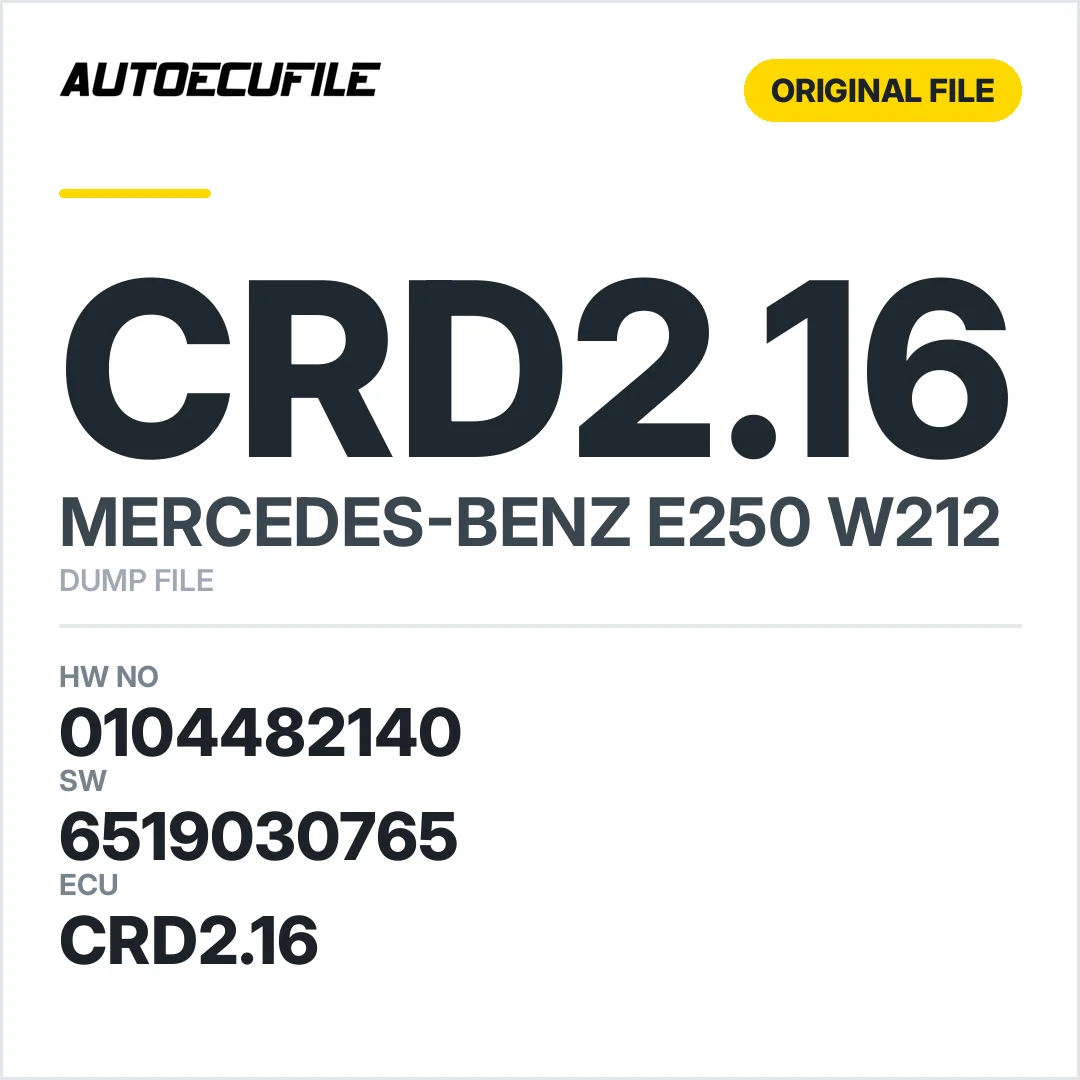 MERCEDES E250 W212 CRD2.16 0104482140 6519030765 DUMP