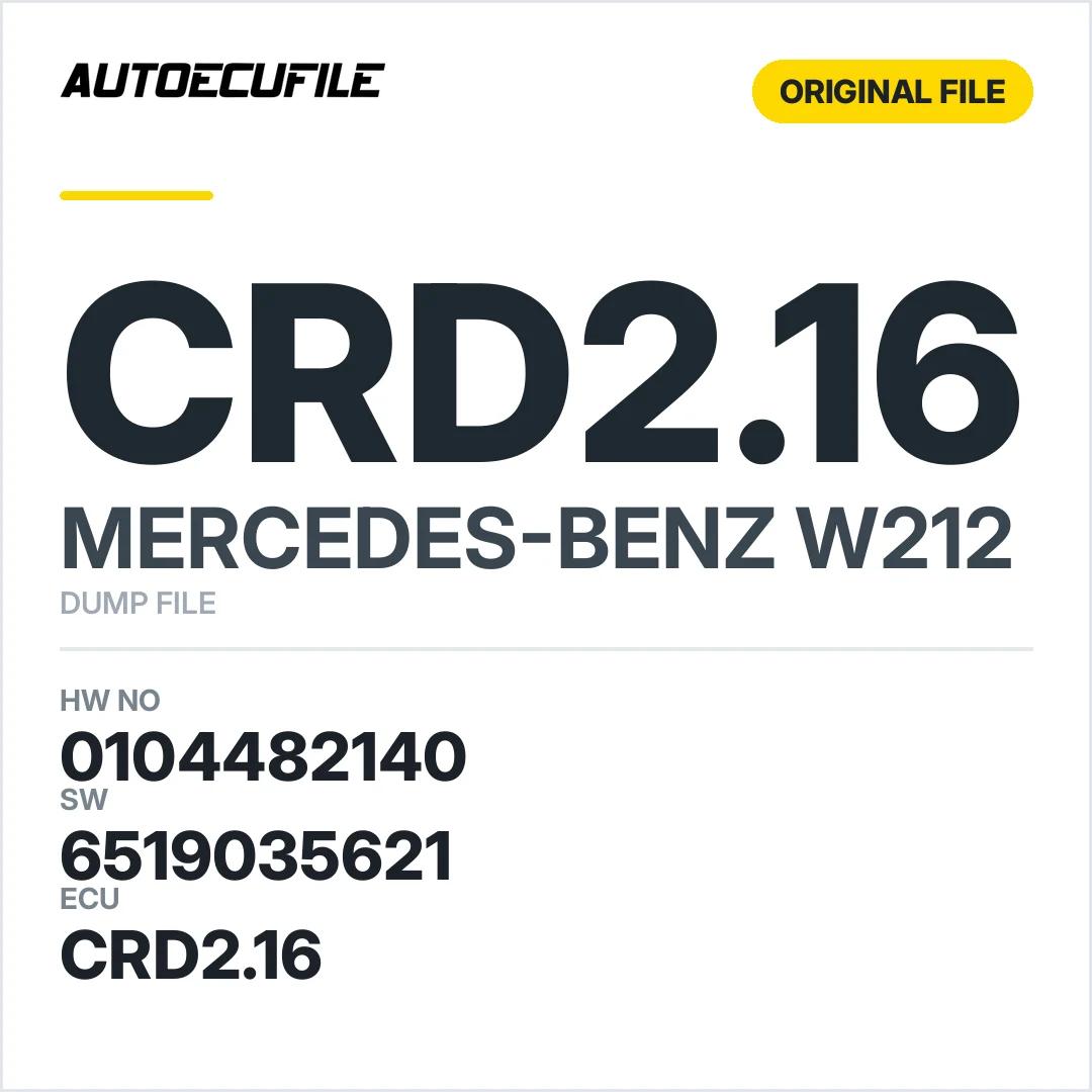 MERCEDES E250 W212 CRD2.16 0104482140 6519035621 DUMP