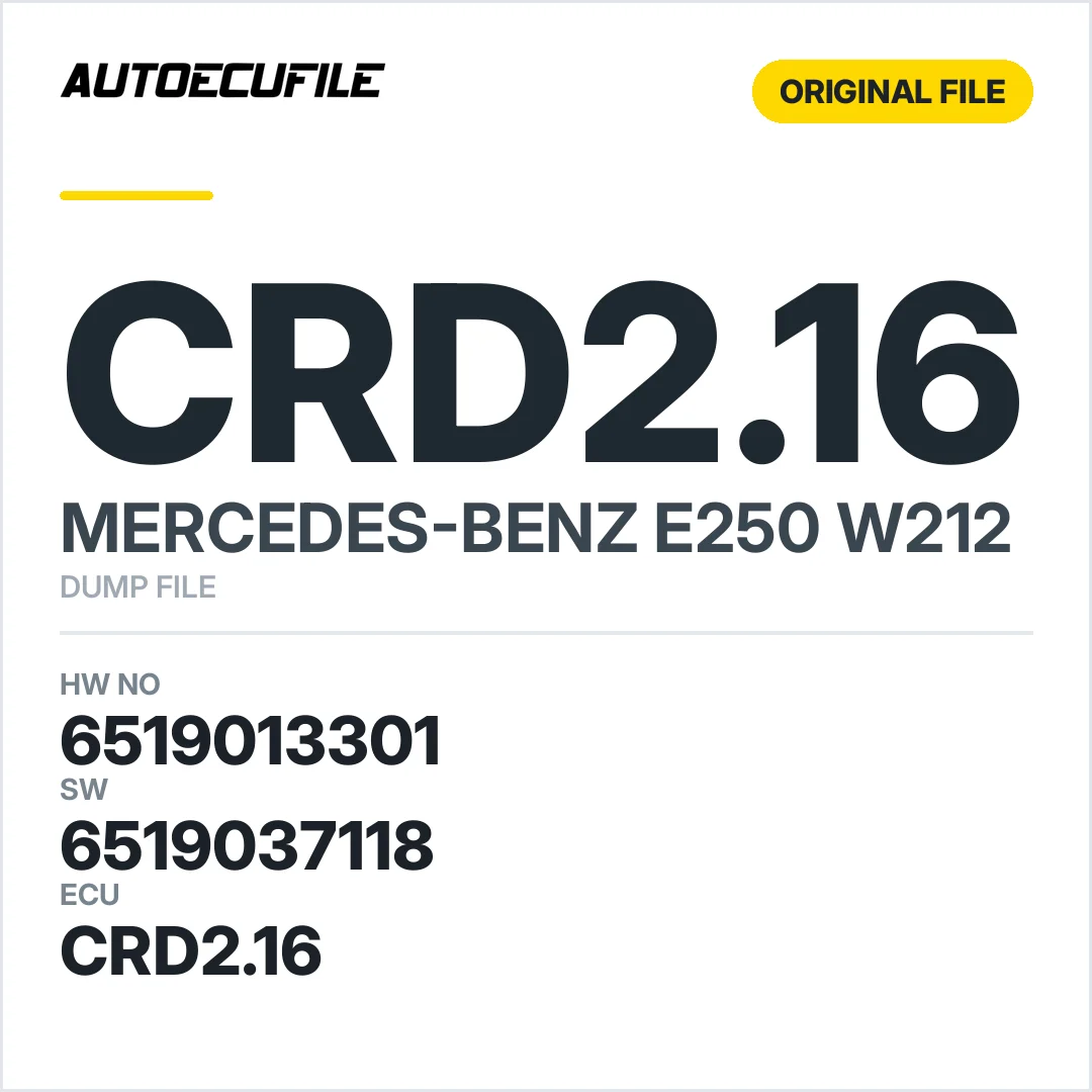 MERCEDES E250 W212 CRD2.16 6519013301 0104482140 6519037118 DUMP