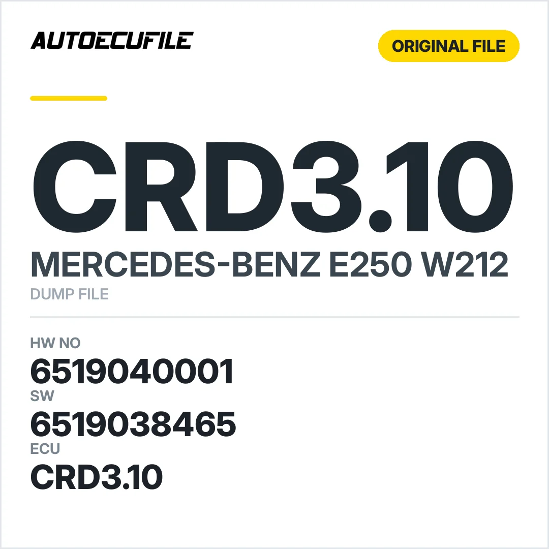 MERCEDES E250 W212 CRD3.10 6519040001 6519038465 DUMP