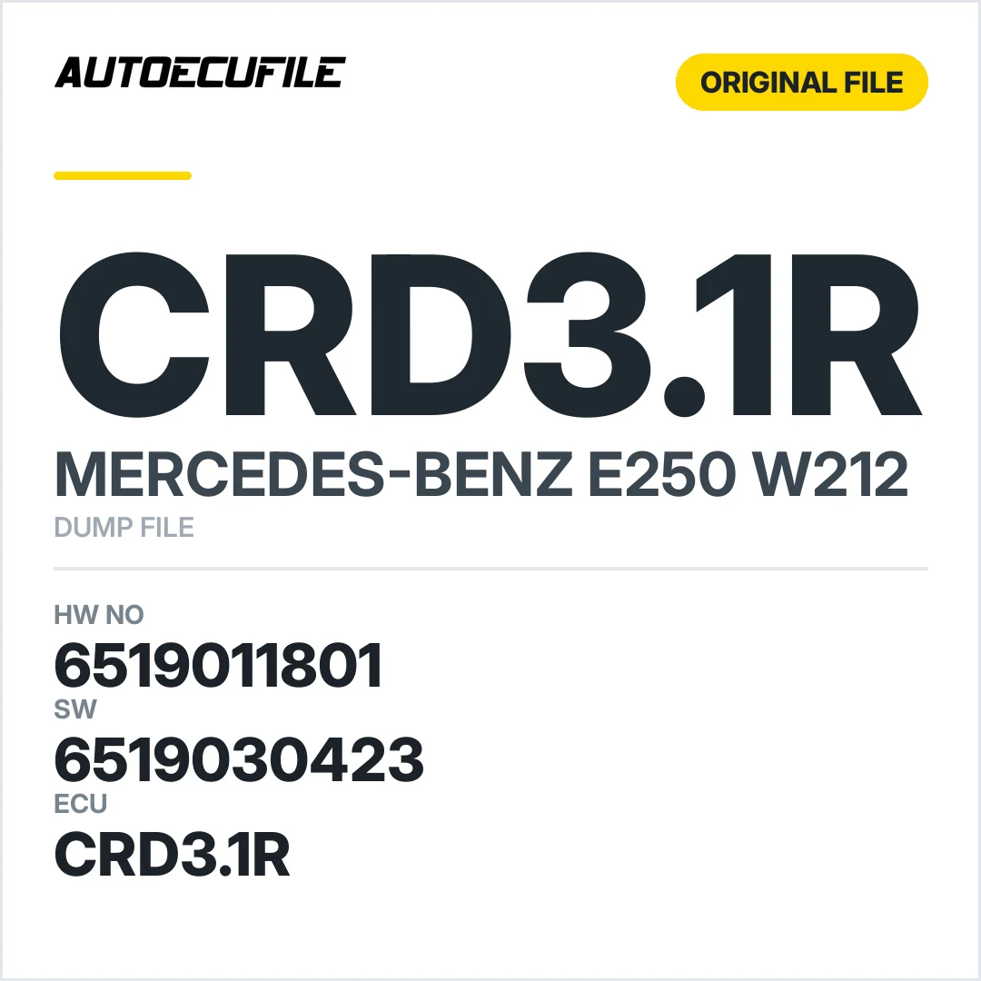 MERCEDES E250 W212 CRD3.1R 6519011801 6519030423 DUMP