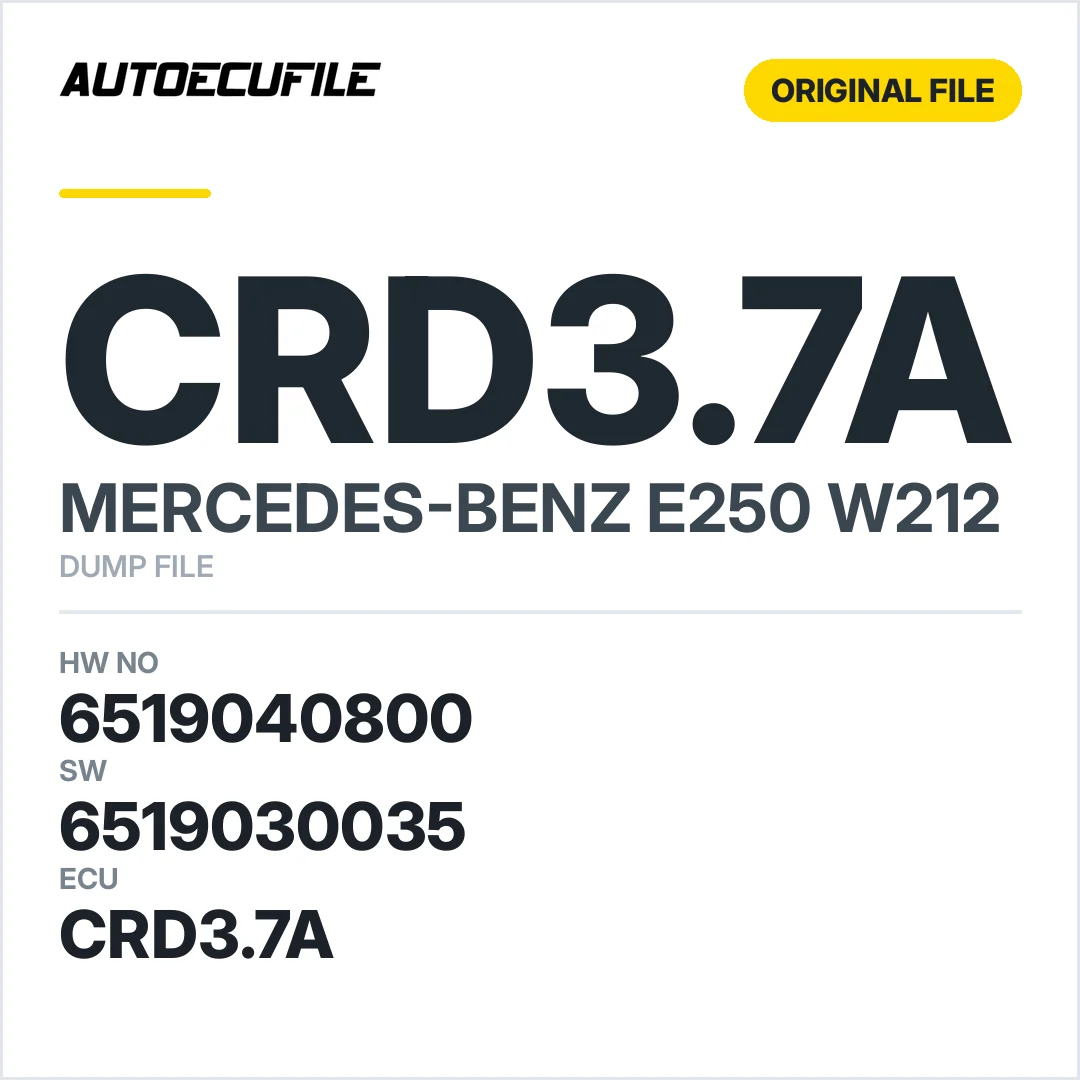 MERCEDES E250 W212 CRD3.7A 6519040800 6519030035 DUMP
