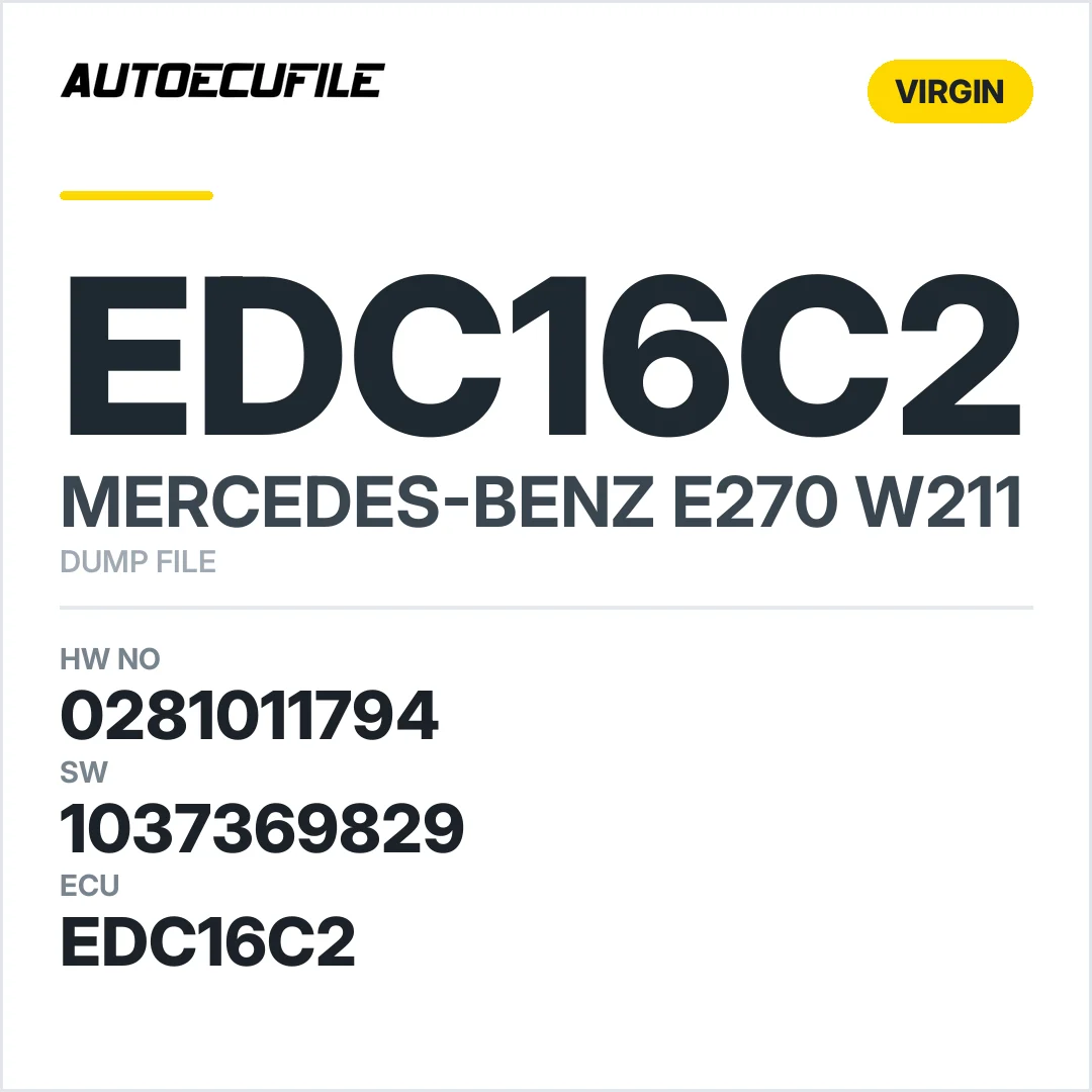 MERCEDES E270 W211 EDC16C2 0281011794 1037369829 VIRGIN DUMP