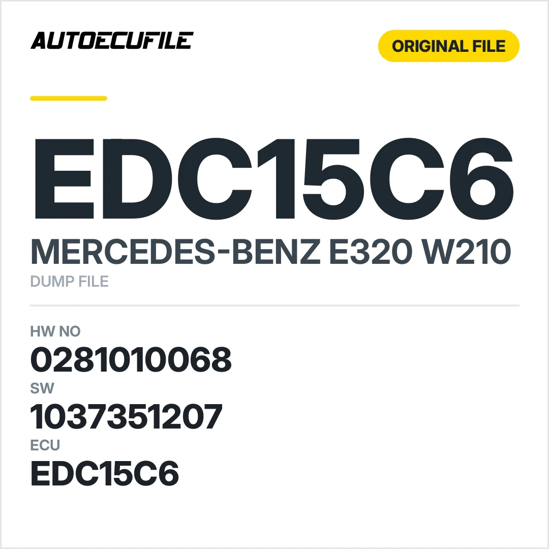 MERCEDES E320 W210 EDC15C6 0281010068 1037351207 DUMP