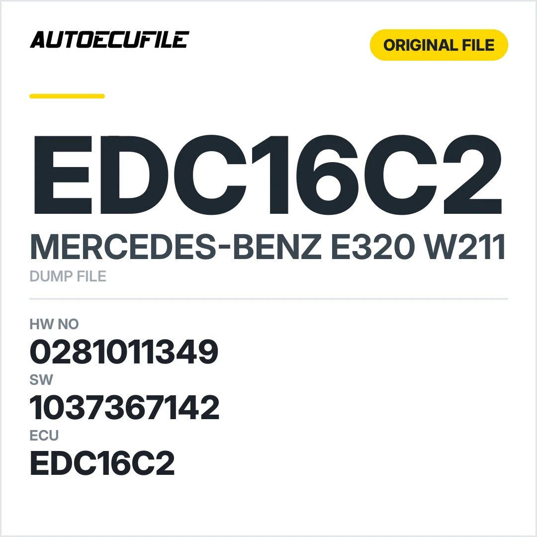 MERCEDES E320 W211 EDC16C2 0281011349 1037367142 DUMP