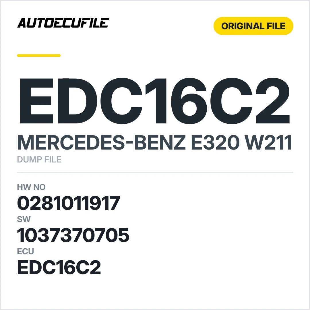 MERCEDES E320 W211 EDC16C2 0281011917 1037370705 DUMP