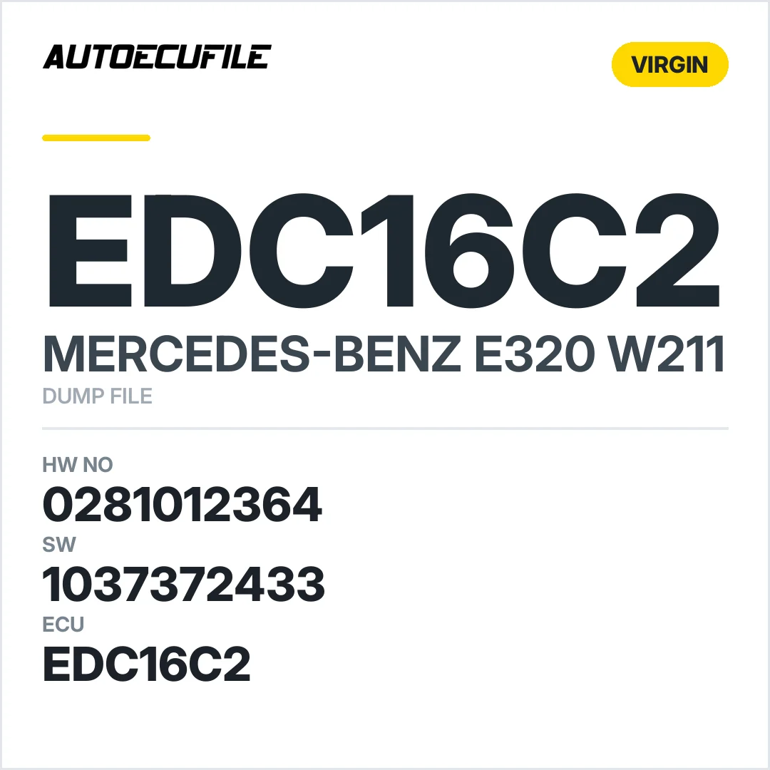 MERCEDES E320 W211 EDC16C2 0281012364 1037372433 VIRGIN DUMP