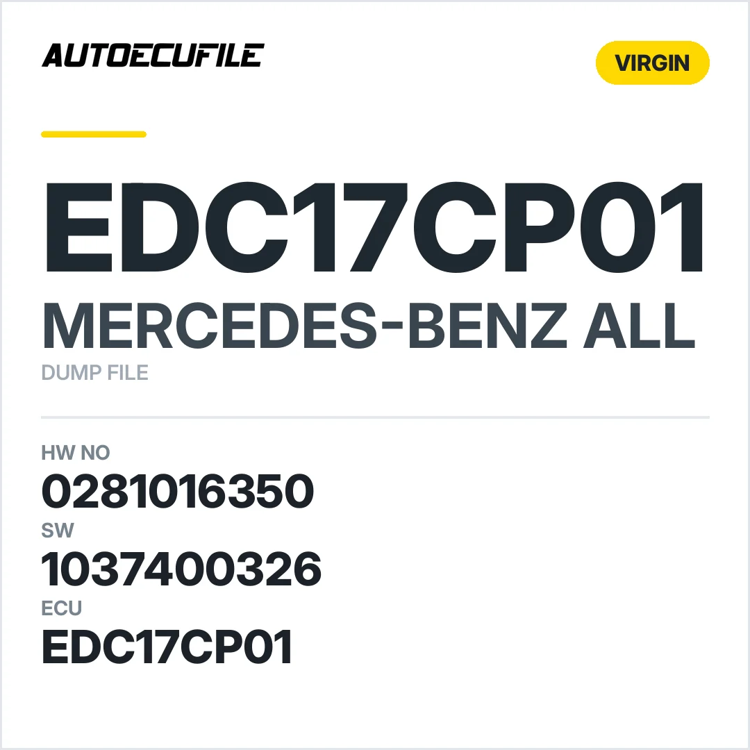 MERCEDES EDC17CP01 0281016350 A6429003100 VIRGIN DUMP
