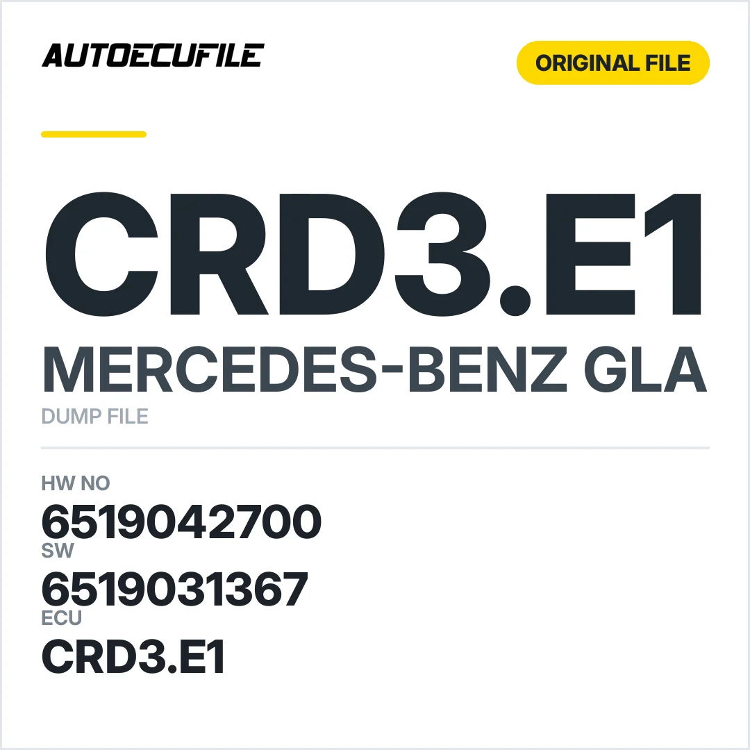 MERCEDES GLA CRD3.E1 6519042700 6519031367 DUMP
