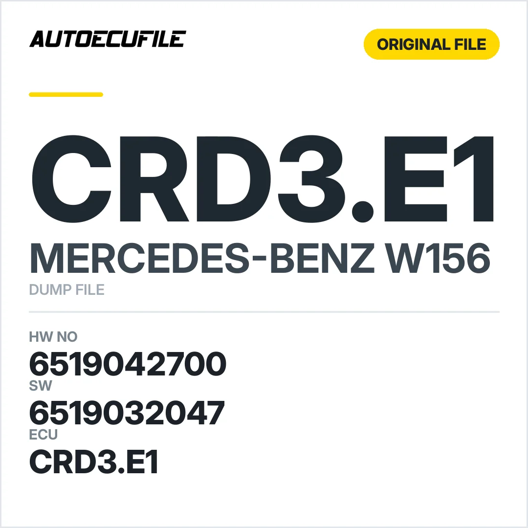 MERCEDES GLA W156 CRD3.E1 6519042700 6519032047 DUMP