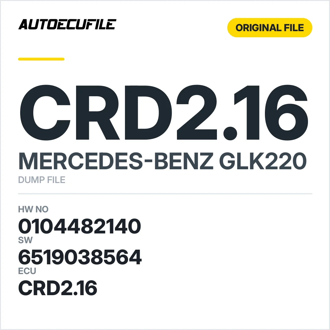 MERCEDES GLK220 CRD2.16 0104482140 6519038564 DUMP