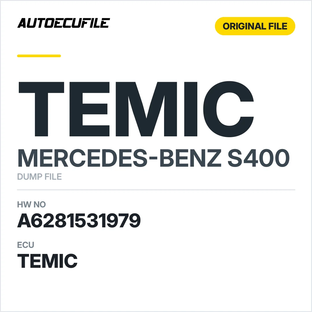 MERCEDES S400 TEMIC A6281531979 DUMP