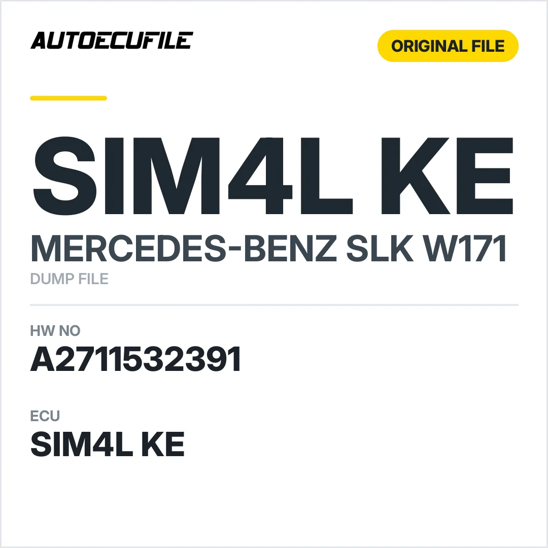 MERCEDES SLK W171 SIM4L KE A2711532391 DUMP