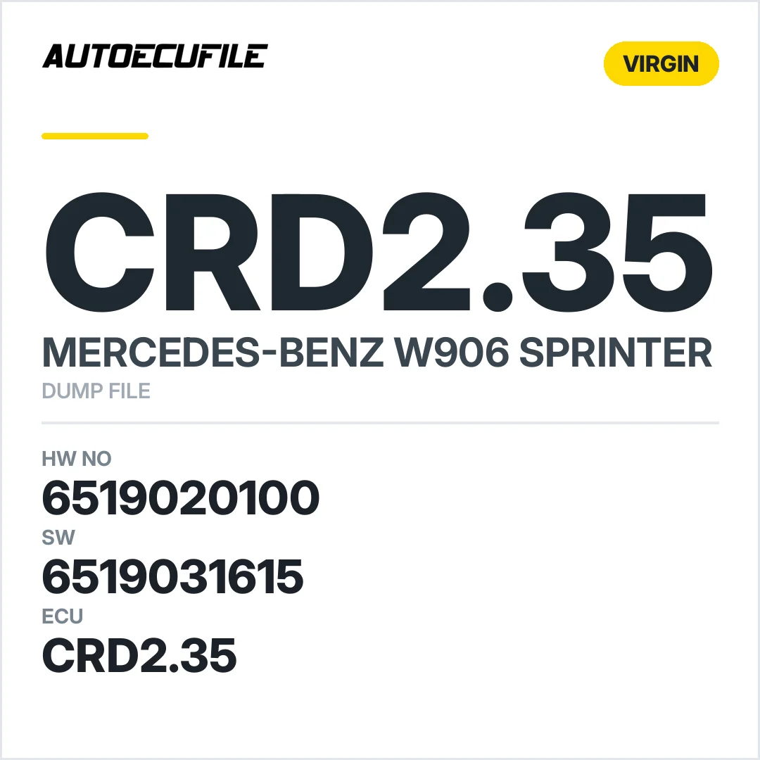 MERCEDES SPRINTER CRD2.35 6519020100 6519031615 VIRGIN DUMP