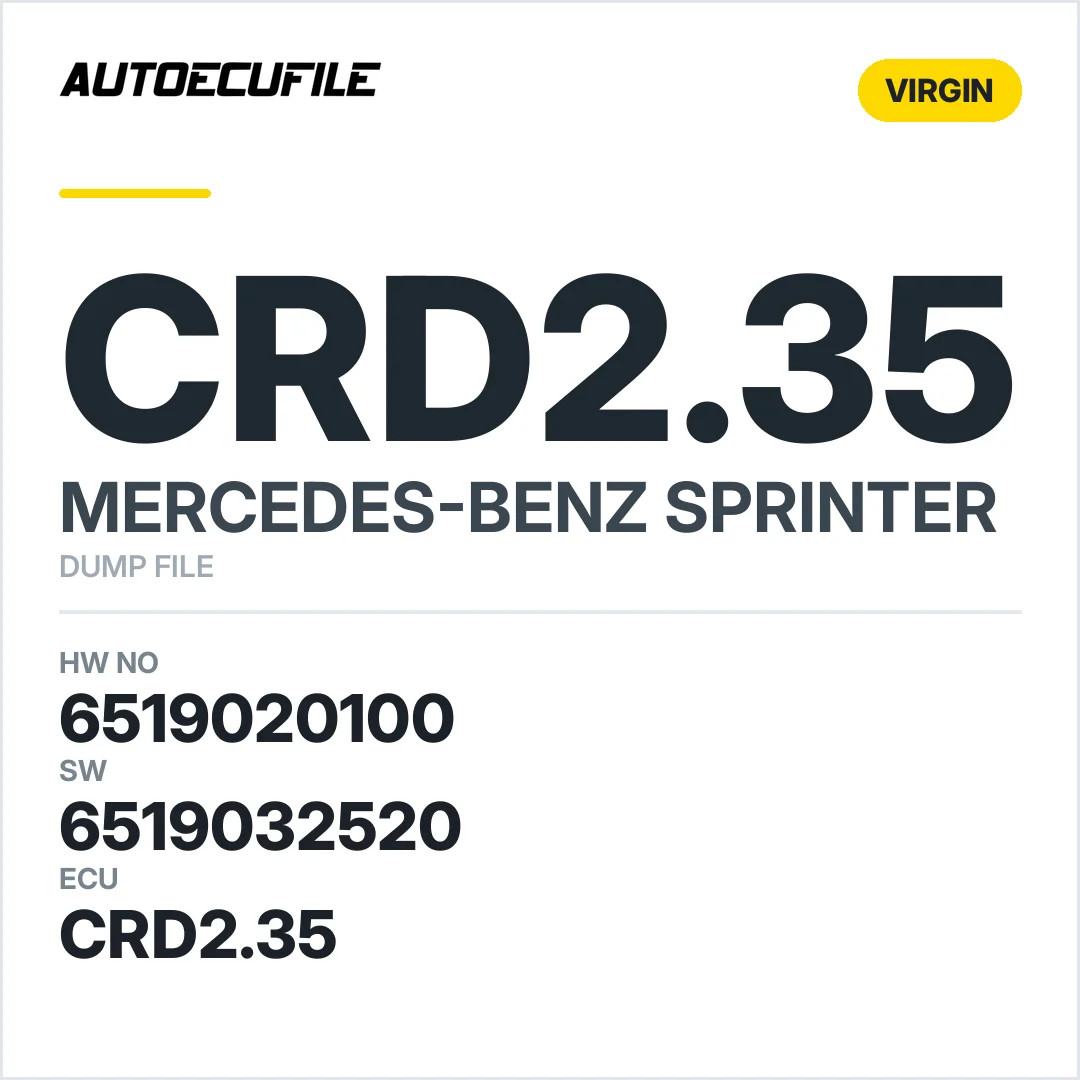 MERCEDES SPRINTER CRD2.35 6519020100 6519032520 VIRGIN DUMP