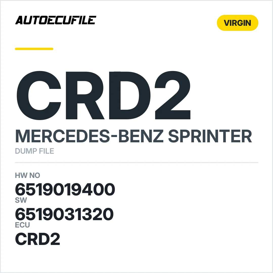 MERCEDES SPRINTER CRD2 6519019400  6519031320 VIRGIN DUMP