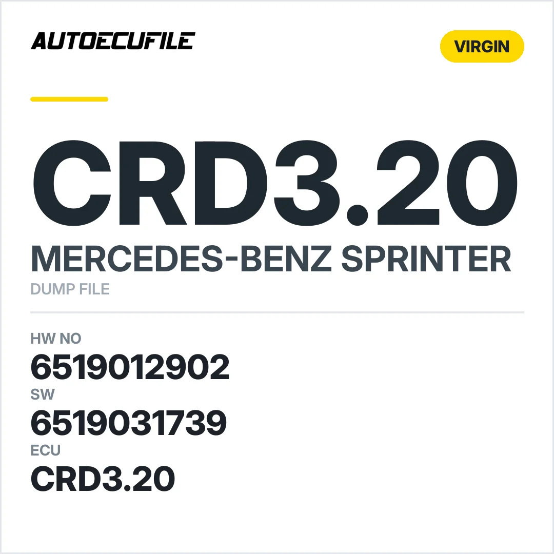 MERCEDES SPRINTER CRD3.20 6519012902 6519031739 VIRGIN DUMP