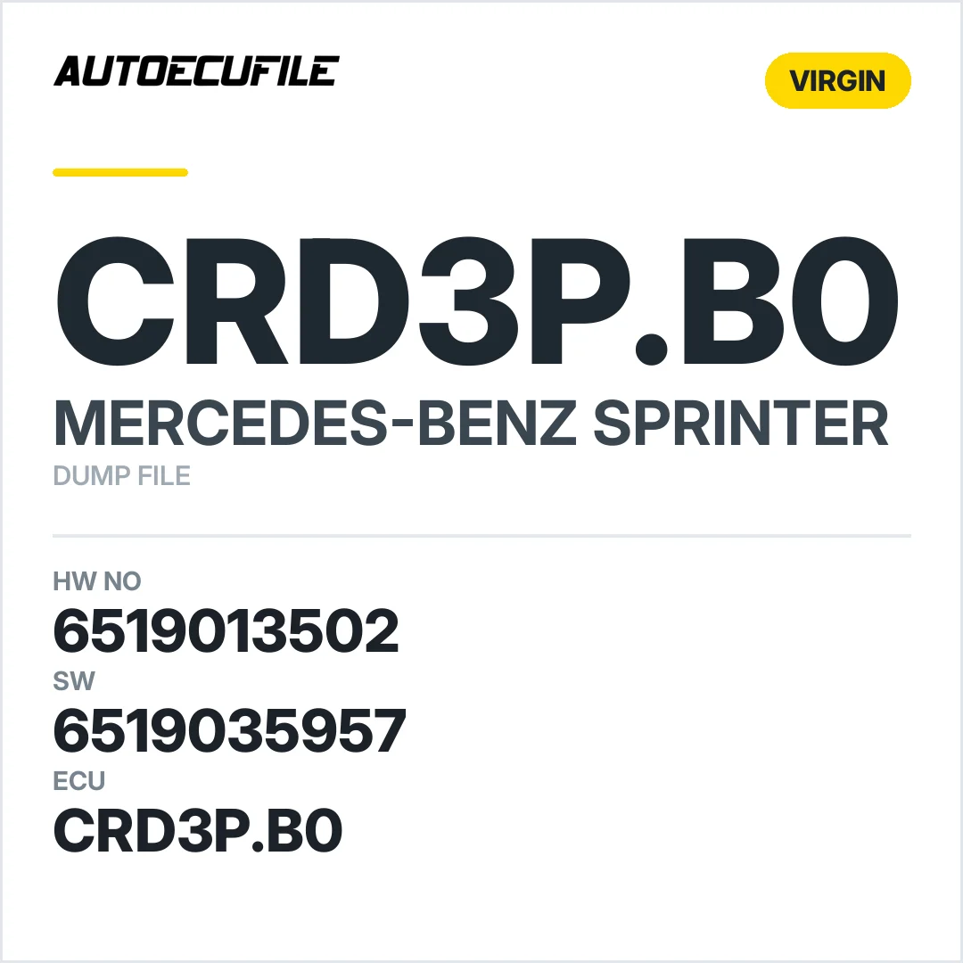 MERCEDES SPRINTER CRD3P.B0 6519013502  6519035957 VIRGIN DUMP