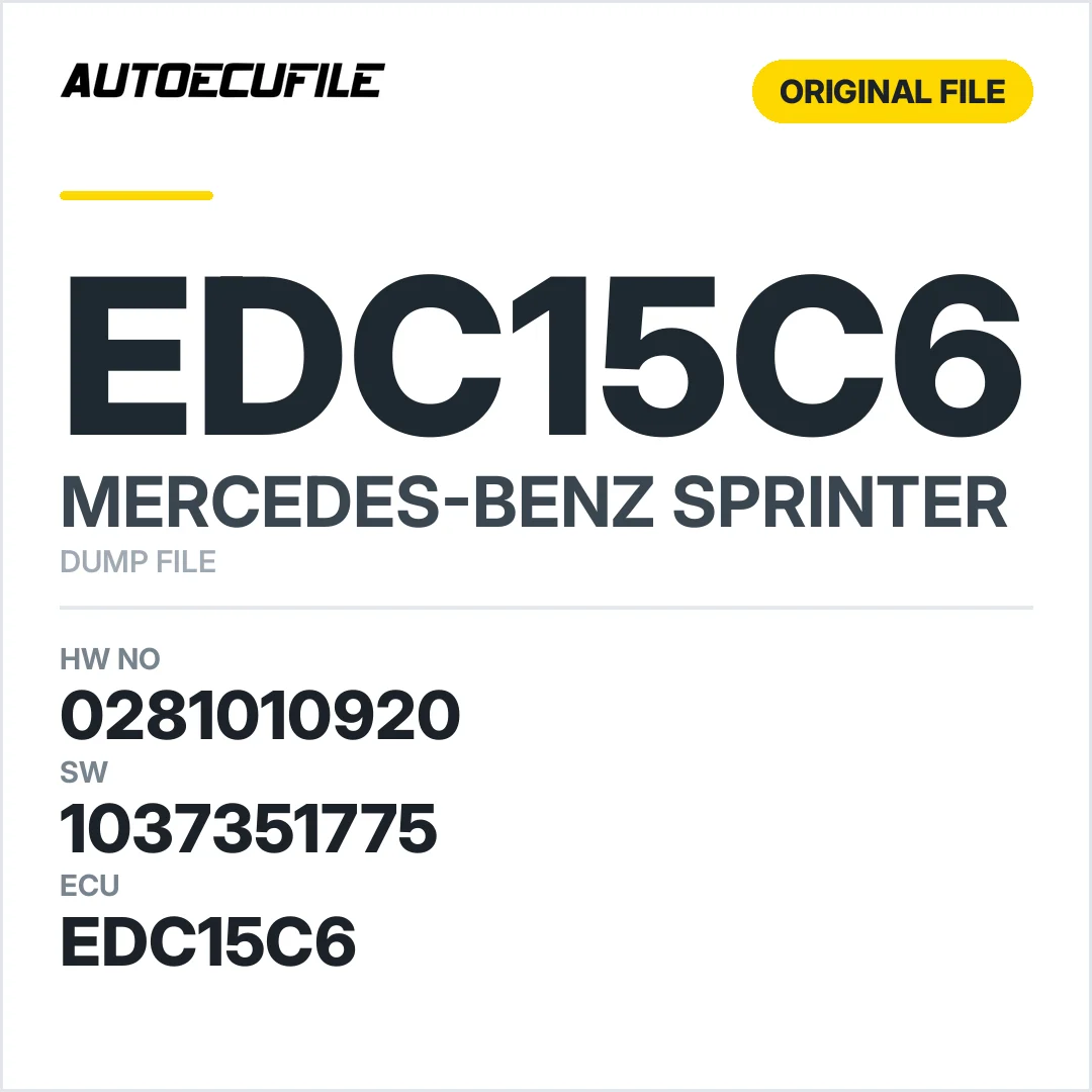 MERCEDES SPRINTER EDC15C6 0281010920 1037351775 DUMP