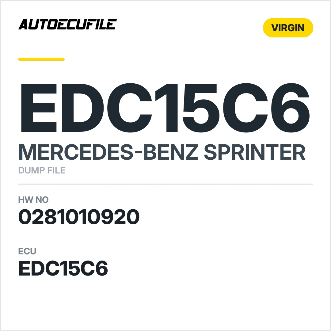 MERCEDES SPRINTER EDC15C6 0281010920 VIRGIN DUMP