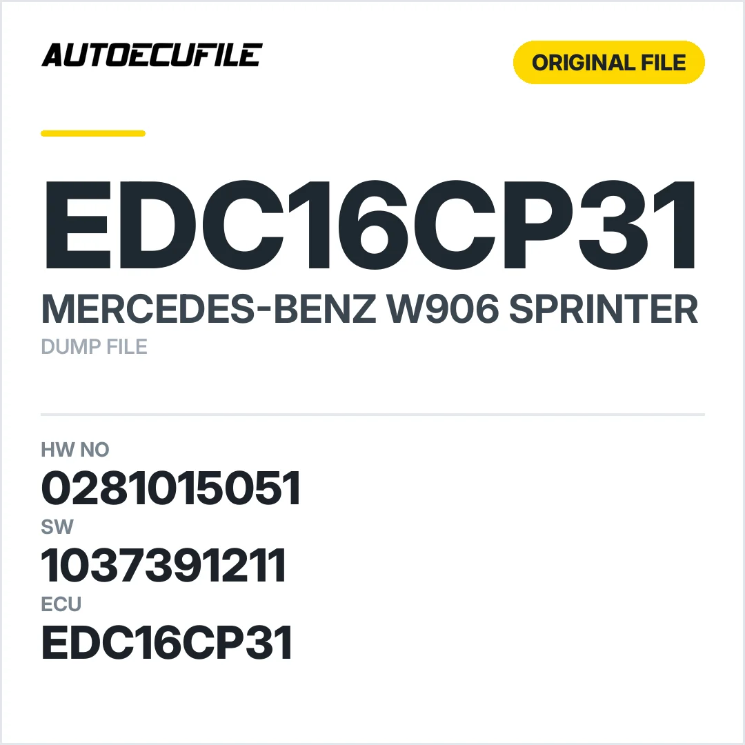 MERCEDES SPRINTER EDC16CP31 0281015051 1037391211 DUMP