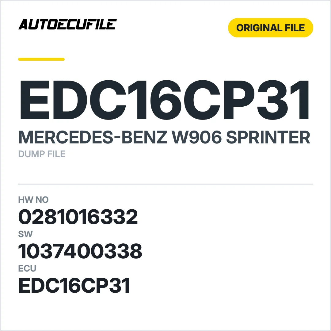 MERCEDES SPRINTER EDC16CP31 0281016332 A6469002000 1037400338 DUMP