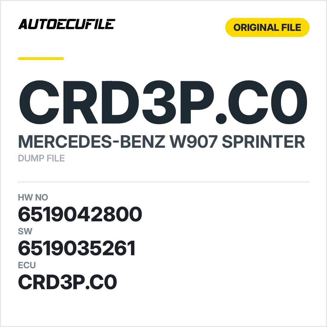 MERCEDES SPRINTER W907 CRD3P.C0 6519042800 6519035261 DUMP